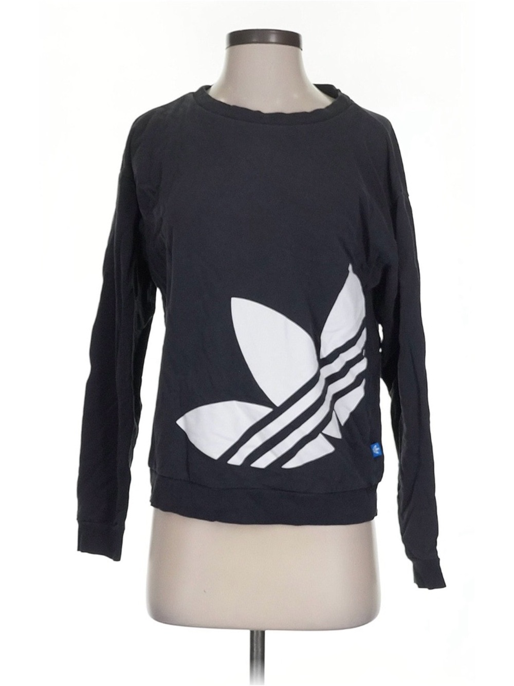 adidas Black Sweatshirt with White Trefoil Graphic